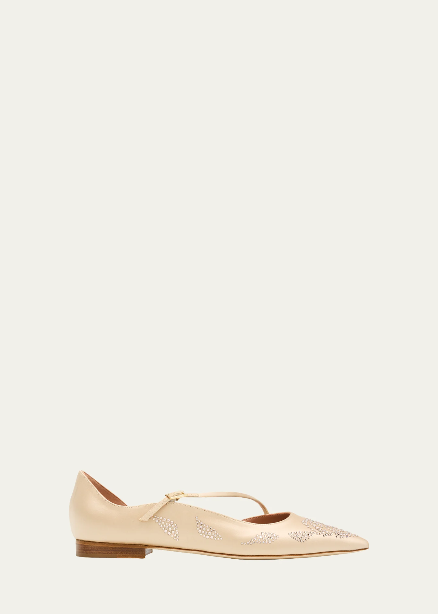 Bettina Embellished Satin Cross-Strap Ballerina Flats
