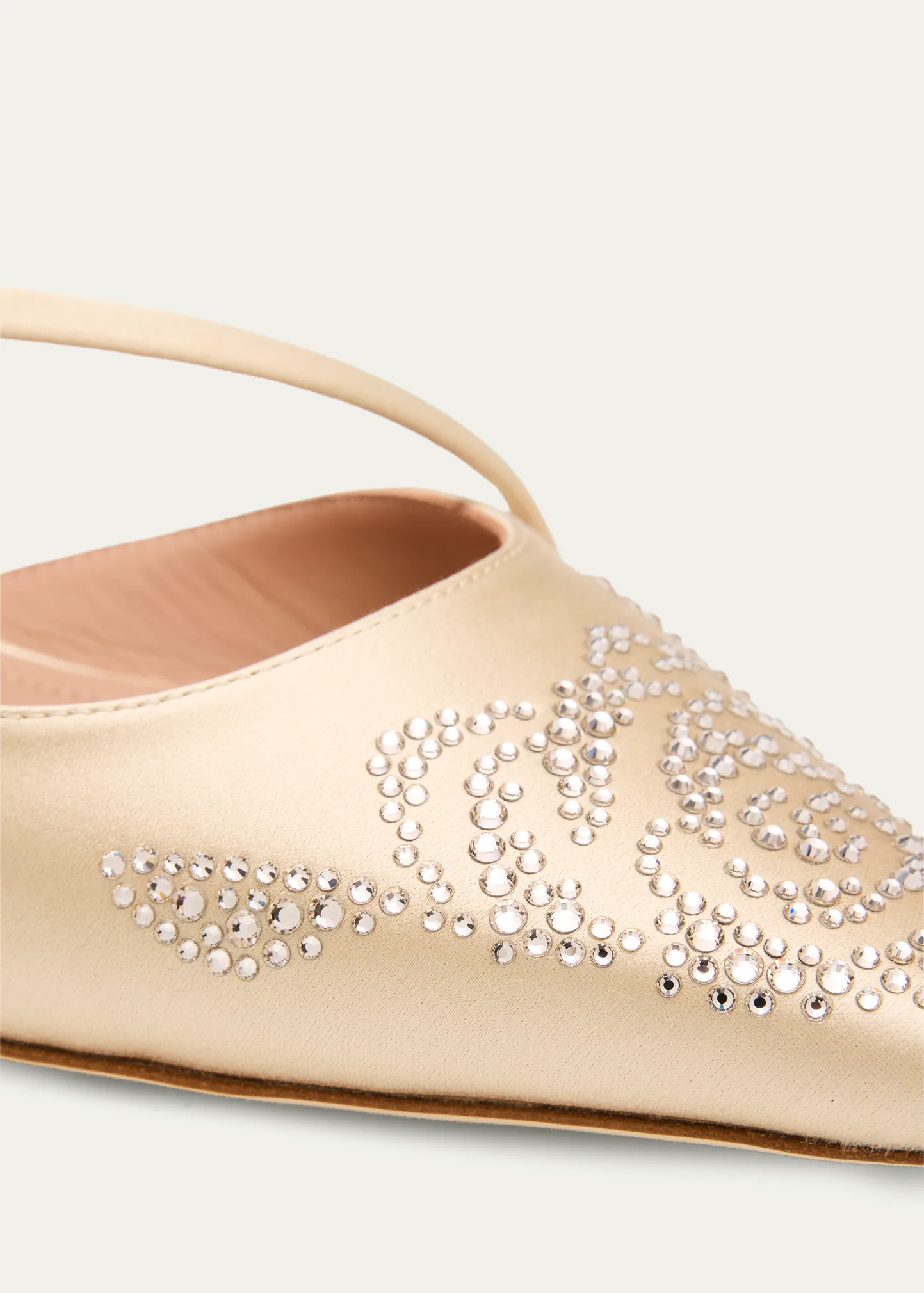 Bettina Embellished Satin Cross-Strap Ballerina Flats