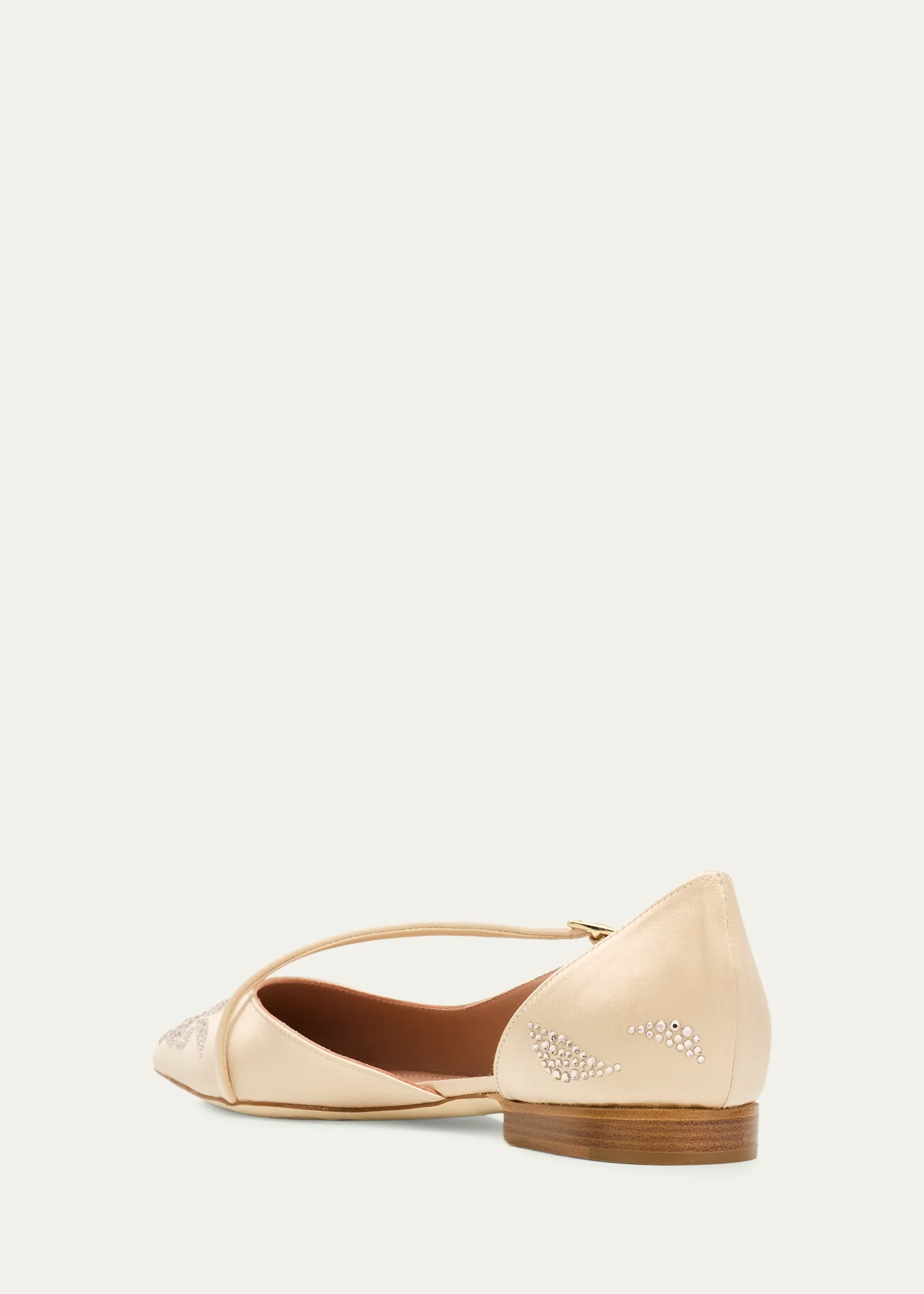 Bettina Embellished Satin Cross-Strap Ballerina Flats
