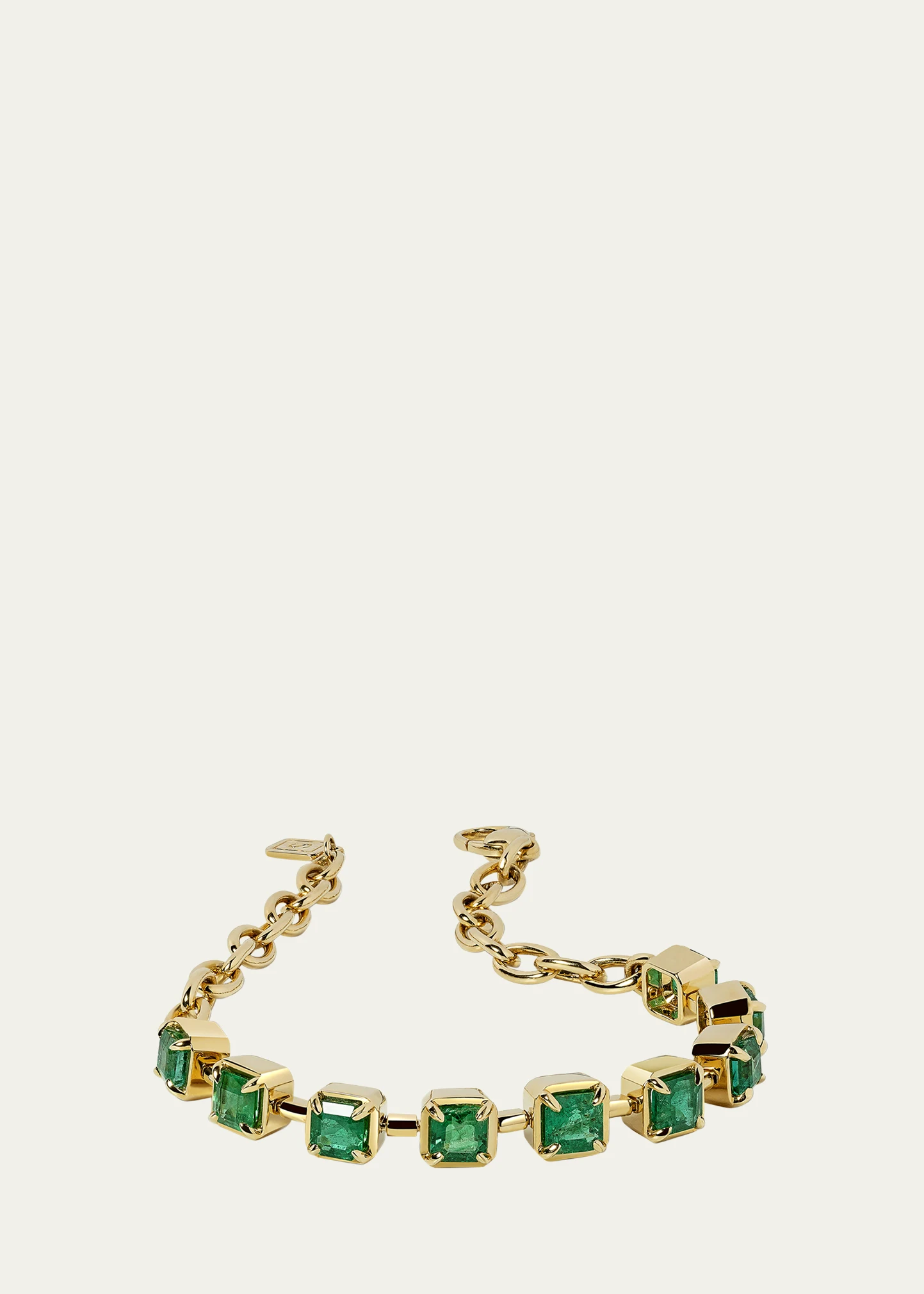 One-of-a-Kind Capsule Cushion-Cut Emerald Bracelet