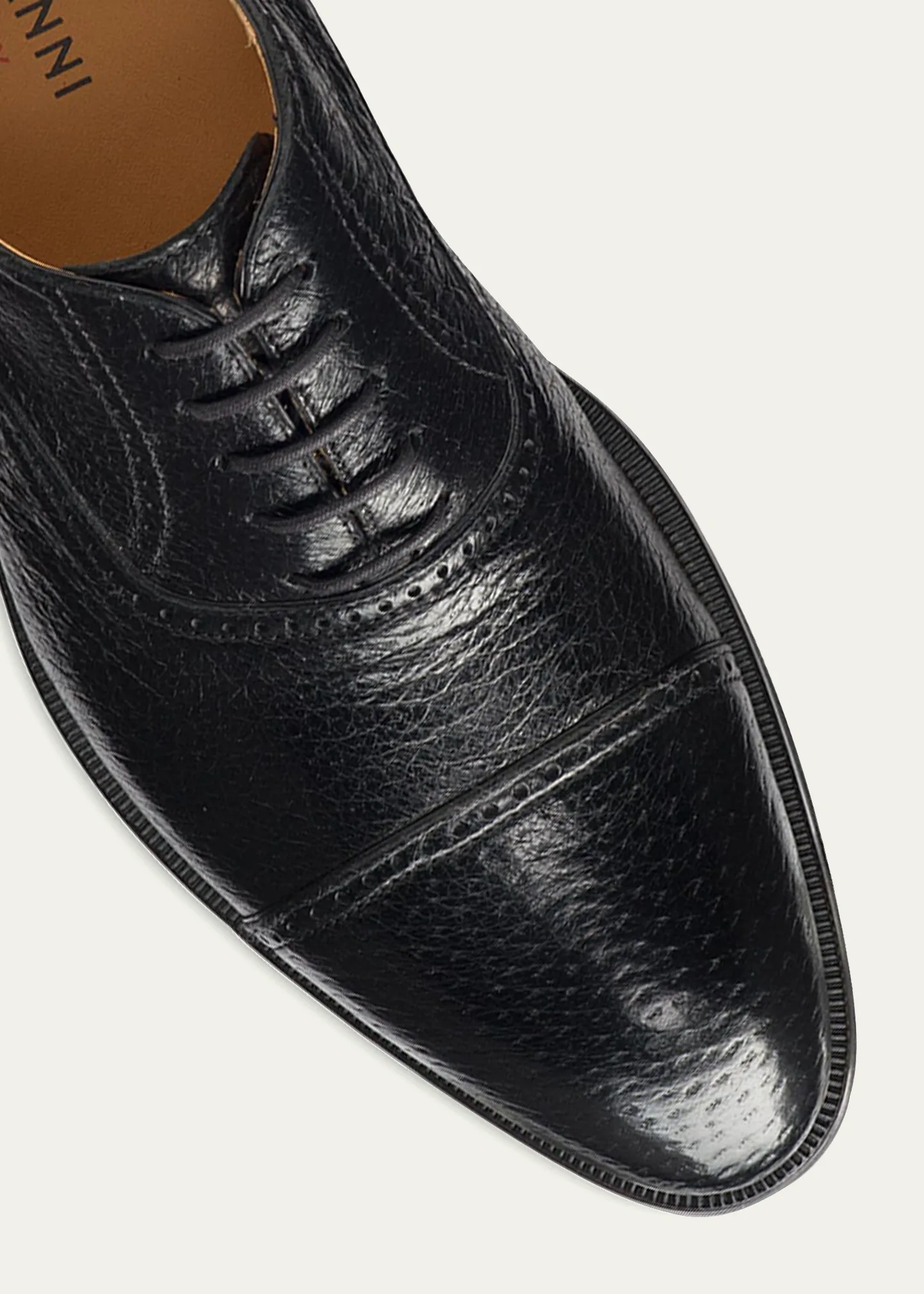 Men's Ica Brogue Peccary Leather Oxfords