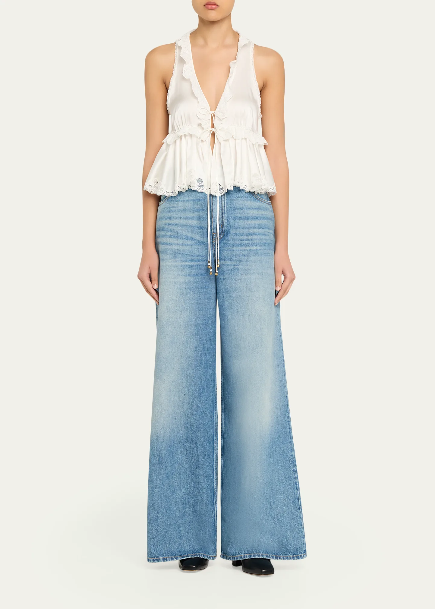 Wide-Leg High-Rise Jeans