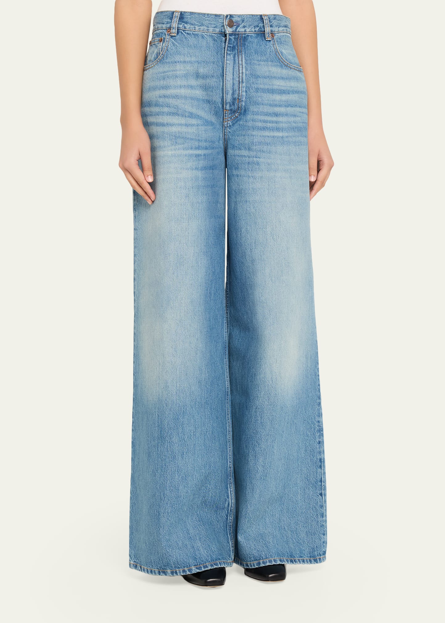 Wide-Leg High-Rise Jeans
