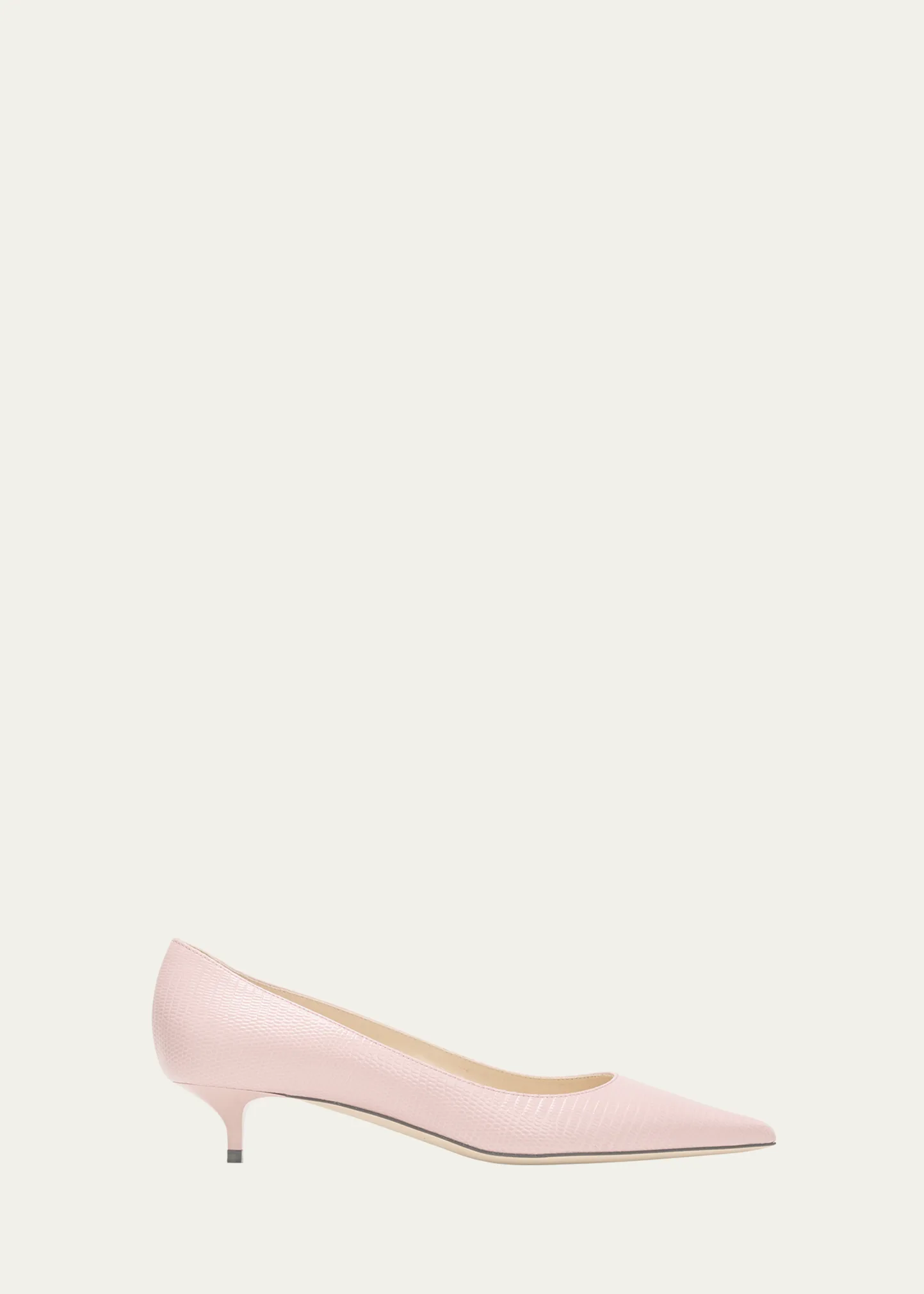 Amelia Embossed Leather Kitten-Heel Pumps