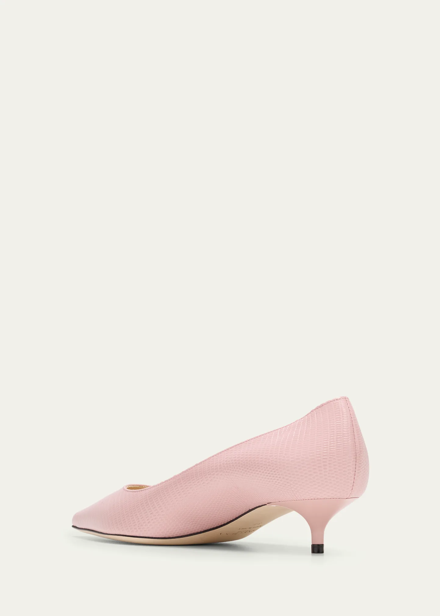 Amelia Embossed Leather Kitten-Heel Pumps