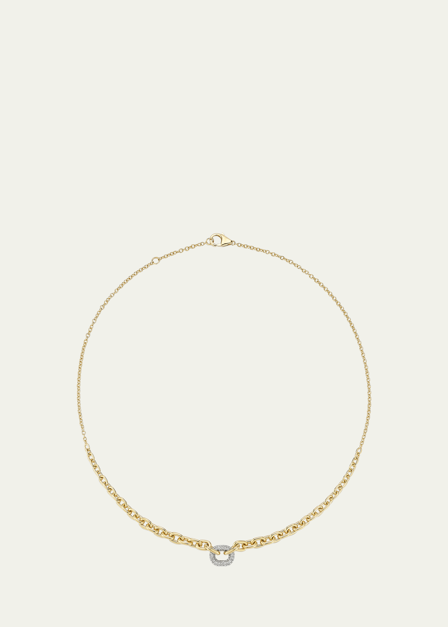 Morrell Graduated Link Necklace with Single Diamond Link