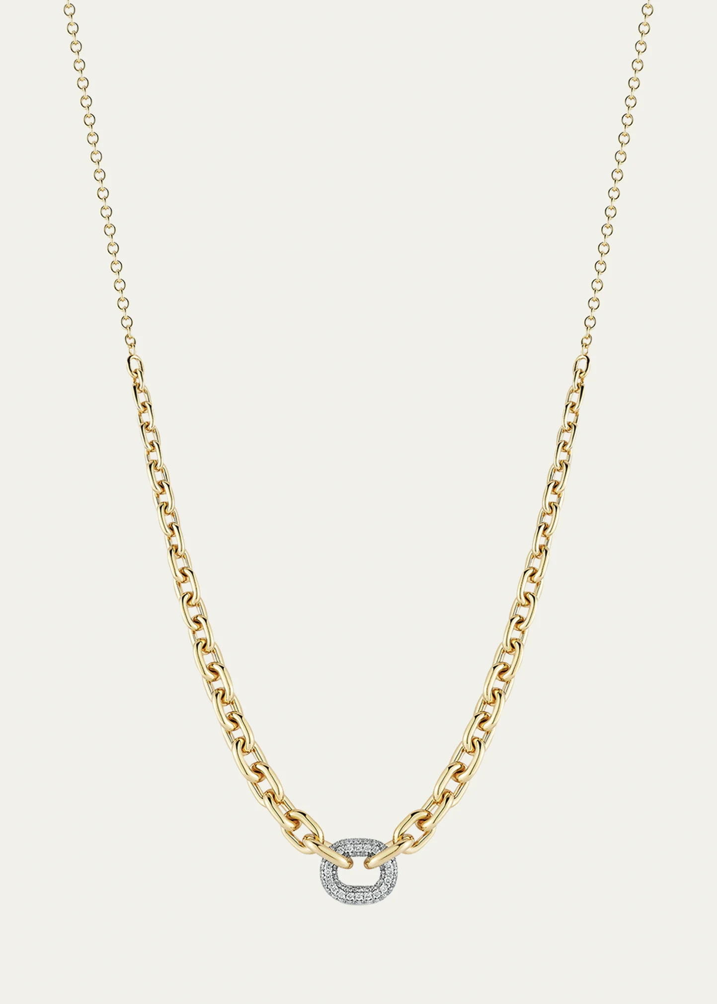 Morrell Graduated Link Necklace with Single Diamond Link