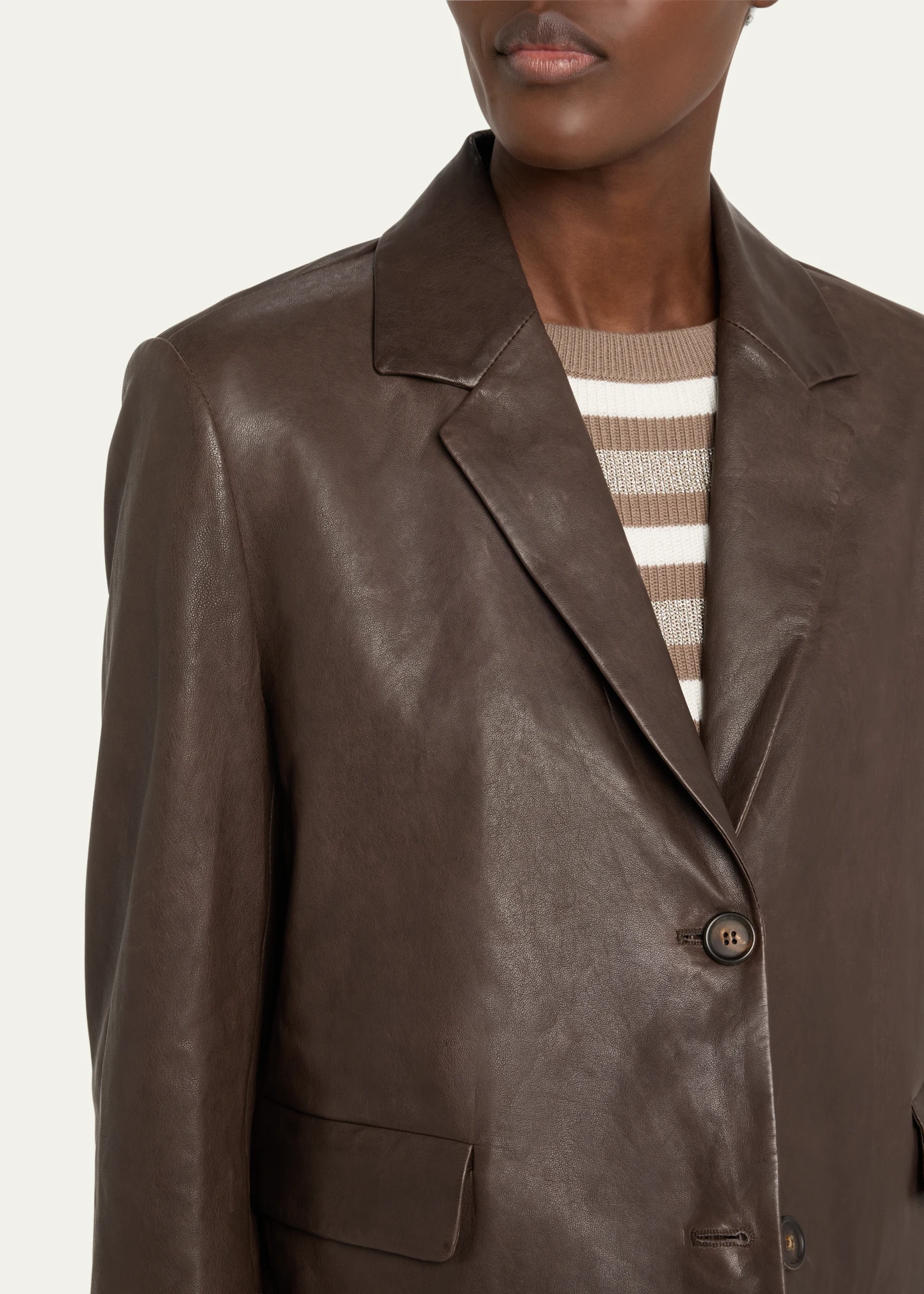 Vintage Nappa Leather Cropped Blazer