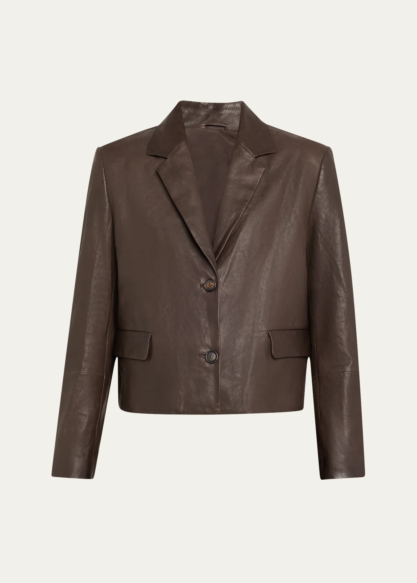Vintage Nappa Leather Cropped Blazer