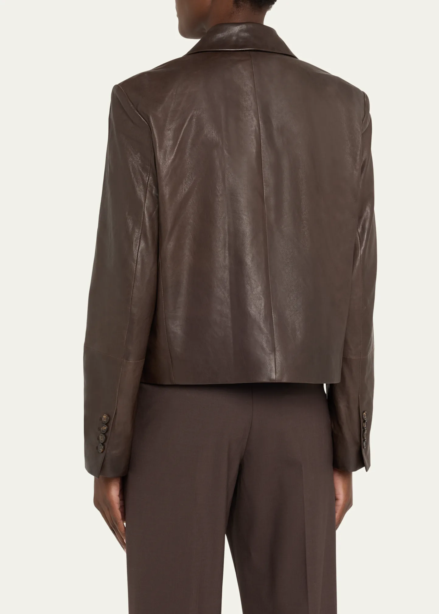 Vintage Nappa Leather Cropped Blazer