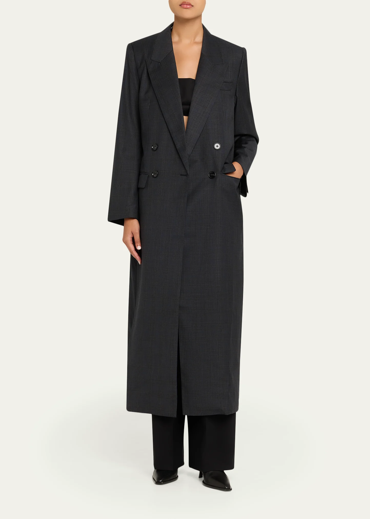 Danique Wool Check Coat