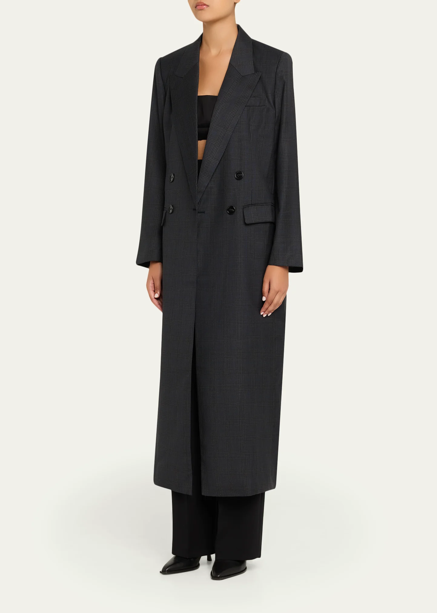 Danique Wool Check Coat