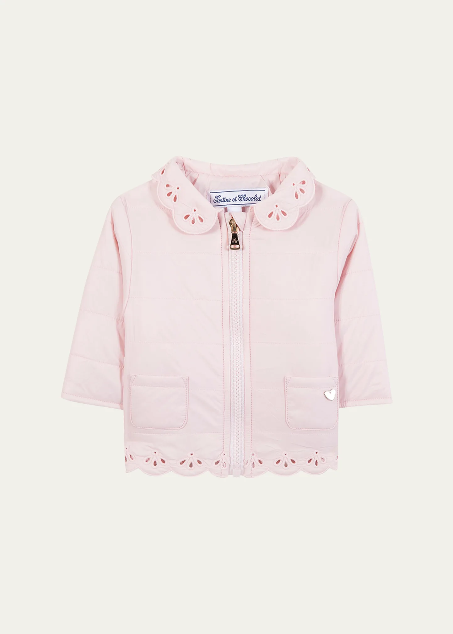 Girl's Quilted Openwork Jacket, Size 3M-3 1 Girl's Quilted Openwork Jacket, Size 3M-3