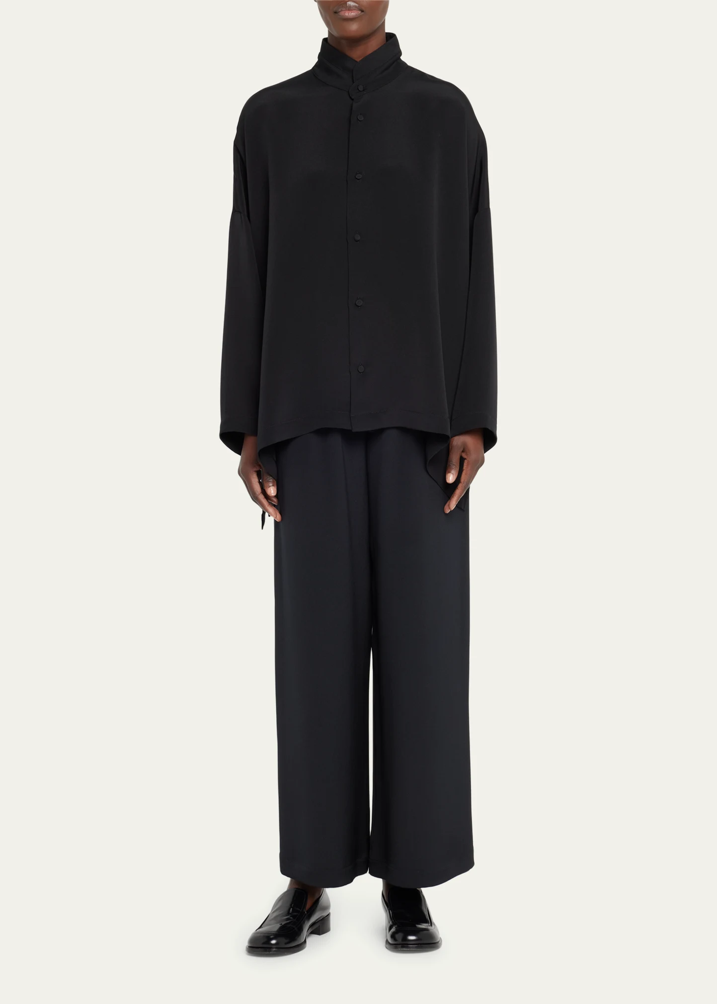 Wide Longer Back Double Stand Collar Shirt (Mid Plus) 12 Wide Longer Back Double Stand Collar Shirt (Mid Plus)