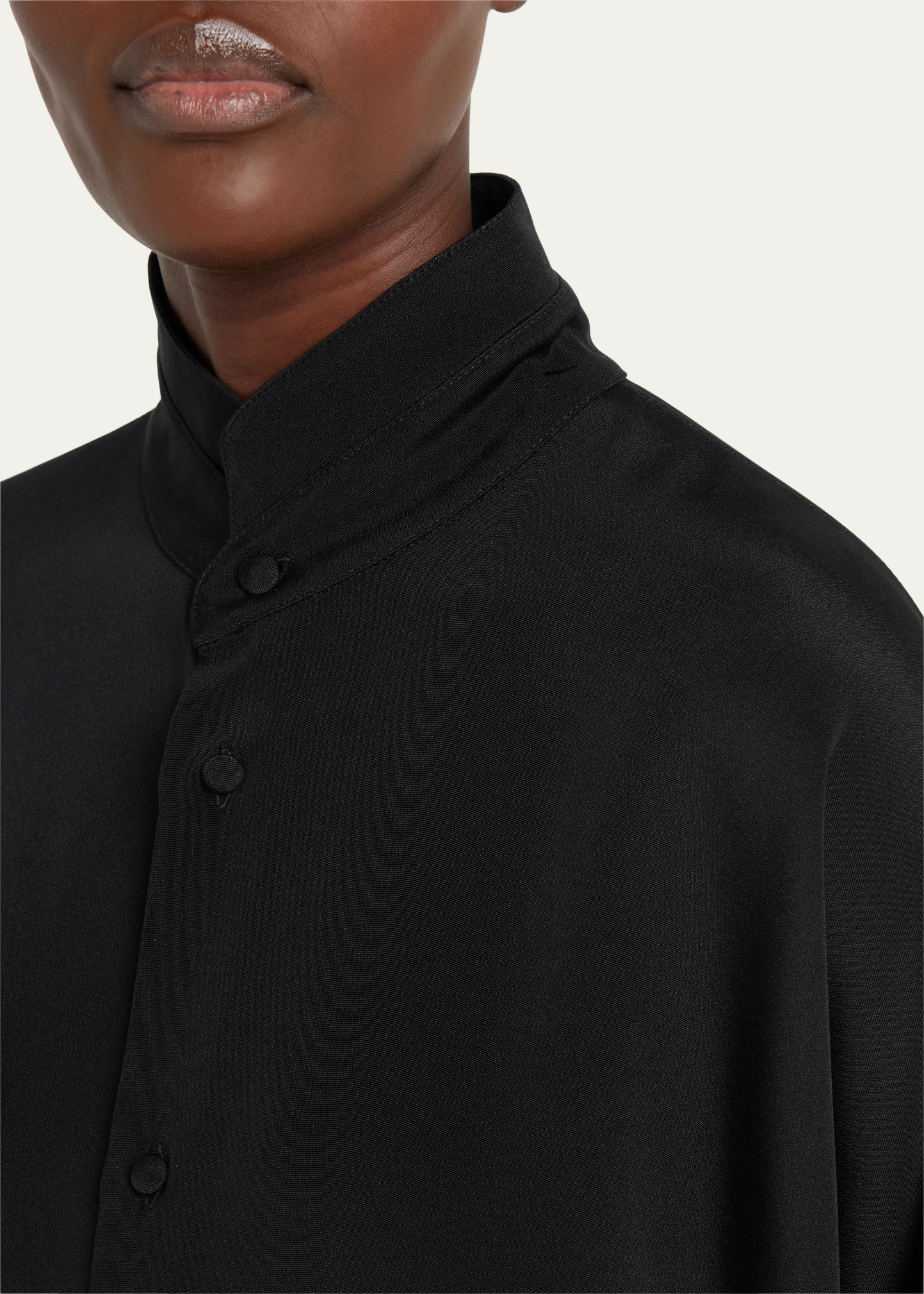 Wide Longer Back Double Stand Collar Shirt (Mid Plus) 5 Wide Longer Back Double Stand Collar Shirt (Mid Plus)