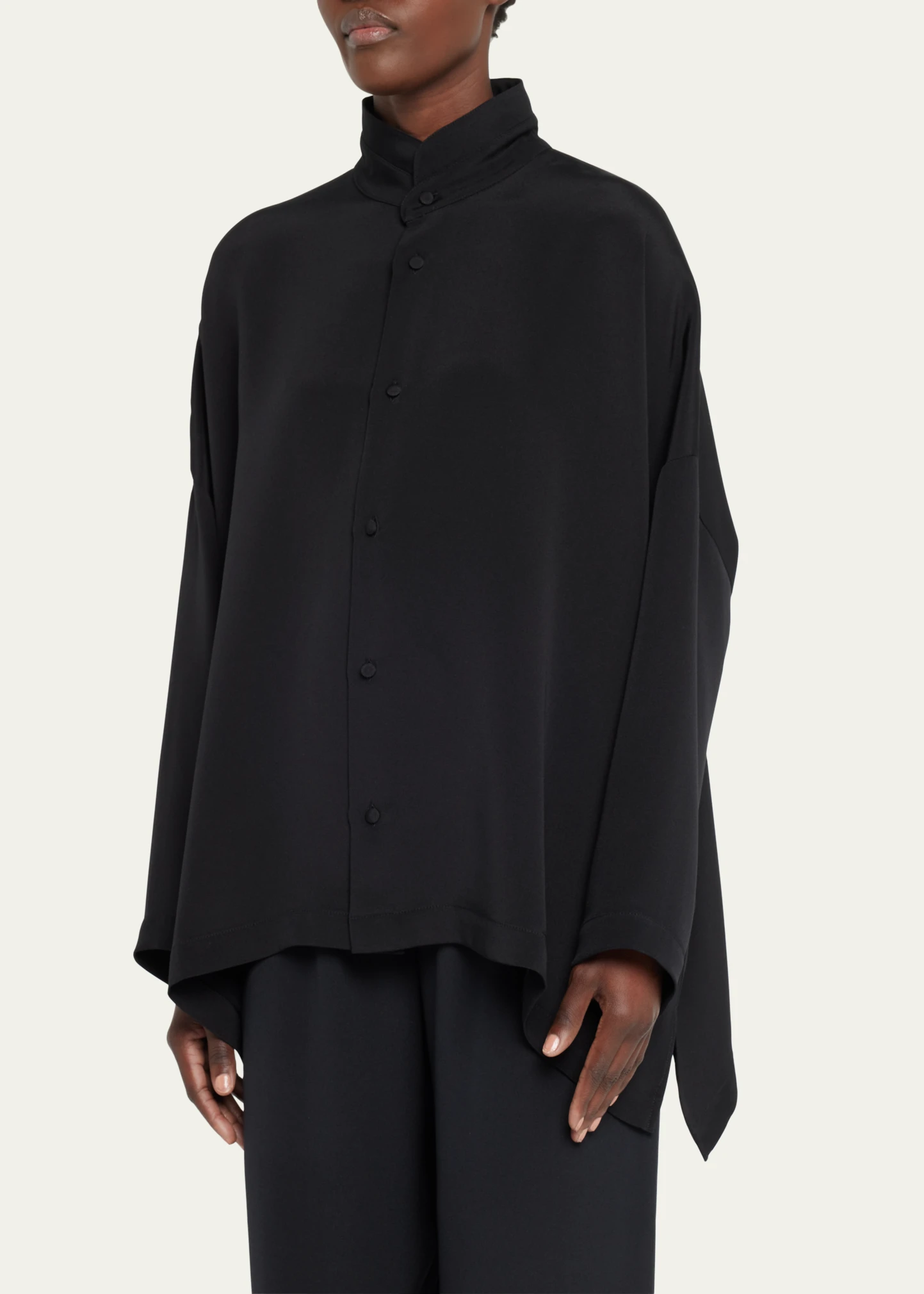 Wide Longer Back Double Stand Collar Shirt (Mid Plus) 9 Wide Longer Back Double Stand Collar Shirt (Mid Plus)