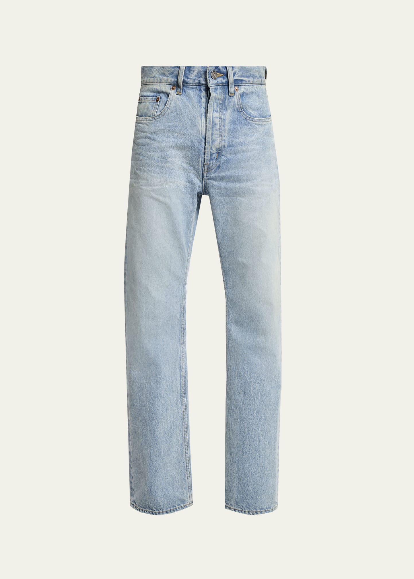 Men's Aged Denim Straight-Leg Jeans