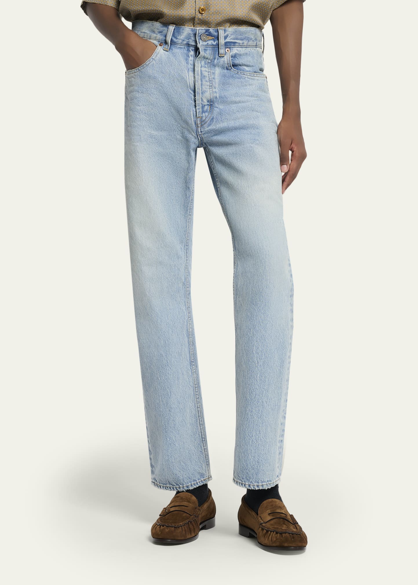 Men's Aged Denim Straight-Leg Jeans 14 Men's Aged Denim Straight-Leg Jeans