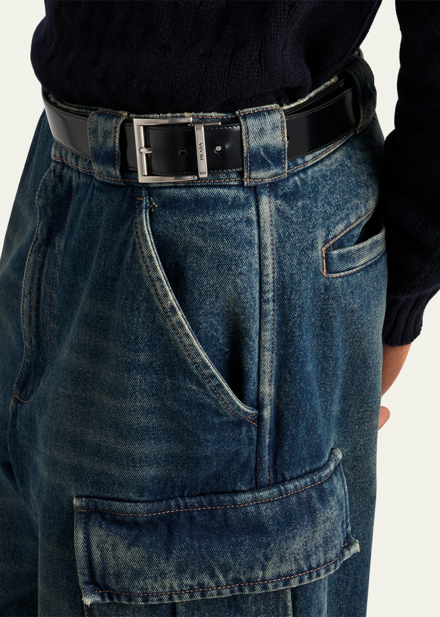 Men's Baggy Denim Cargo Pants