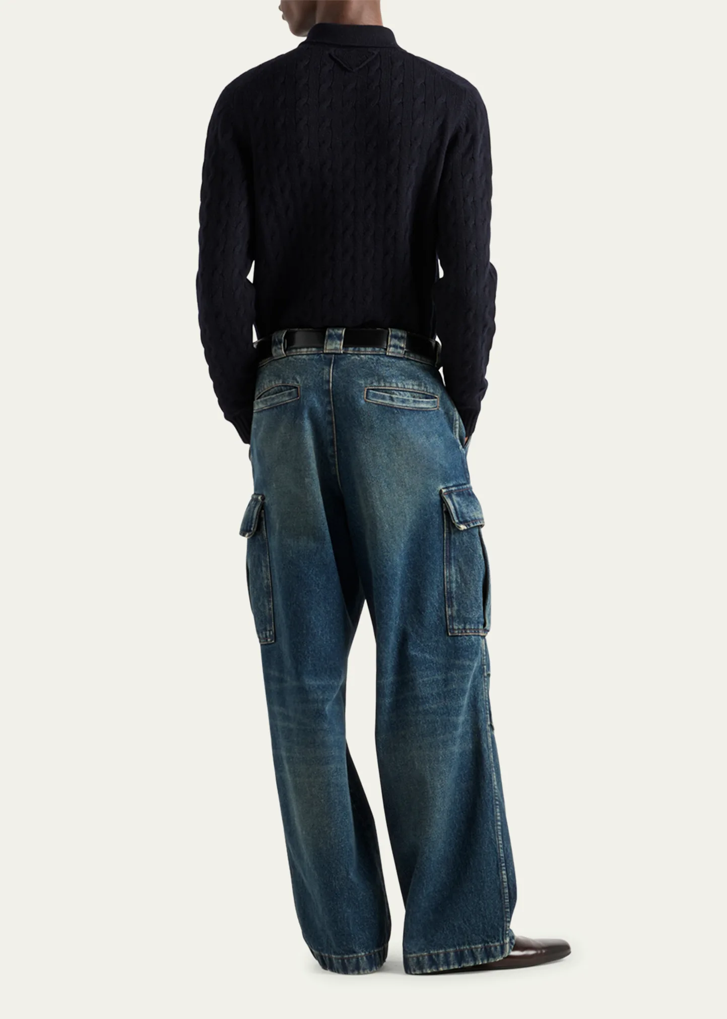 Men's Baggy Denim Cargo Pants