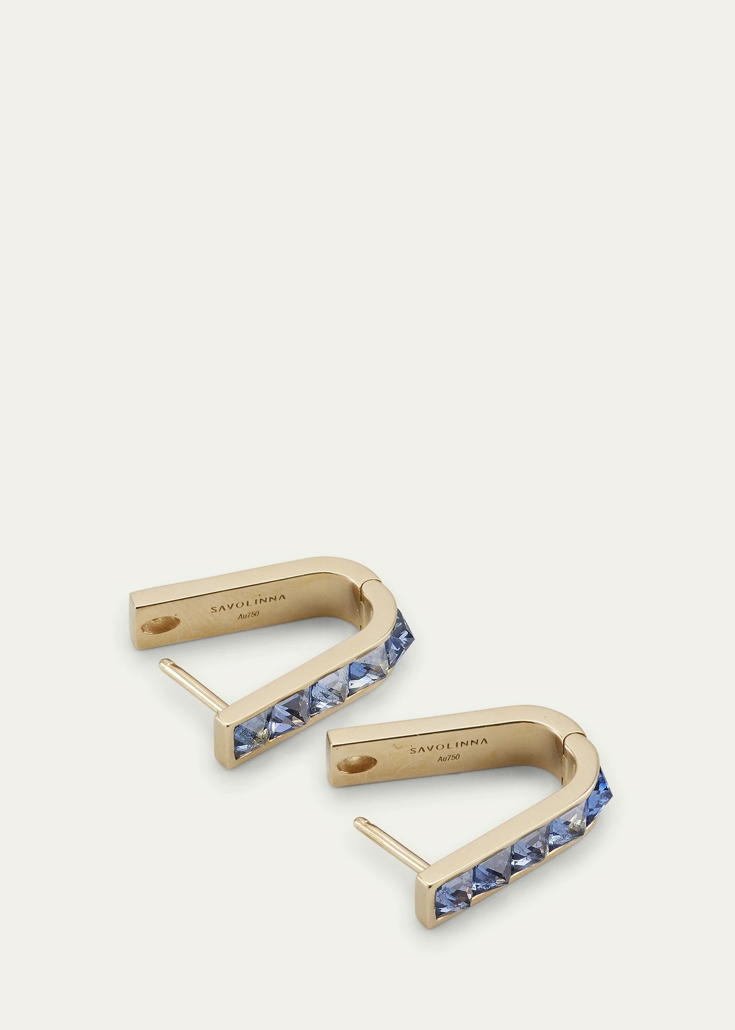 Be Spiked Single Row Sapphire Huggie Hoop Earrings 4 Be Spiked Single Row Sapphire Huggie Hoop Earrings