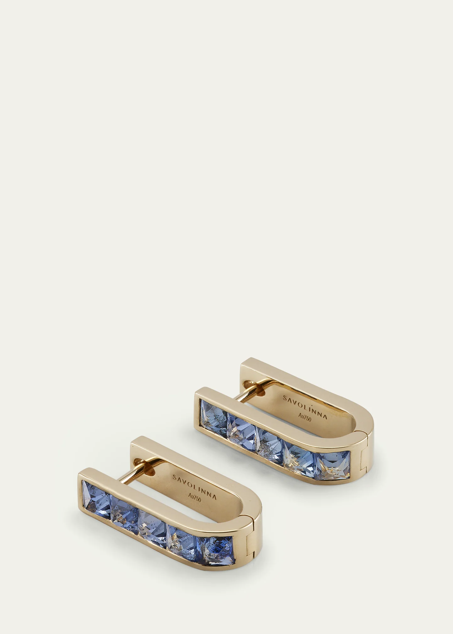 Be Spiked Single Row Sapphire Huggie Hoop Earrings 7 Be Spiked Single Row Sapphire Huggie Hoop Earrings