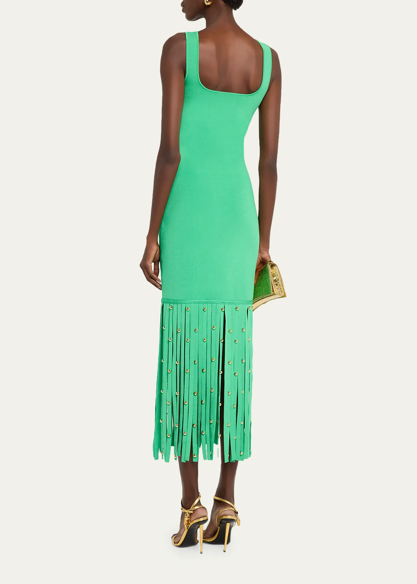 Romelia Fringe Knit Midi Dress