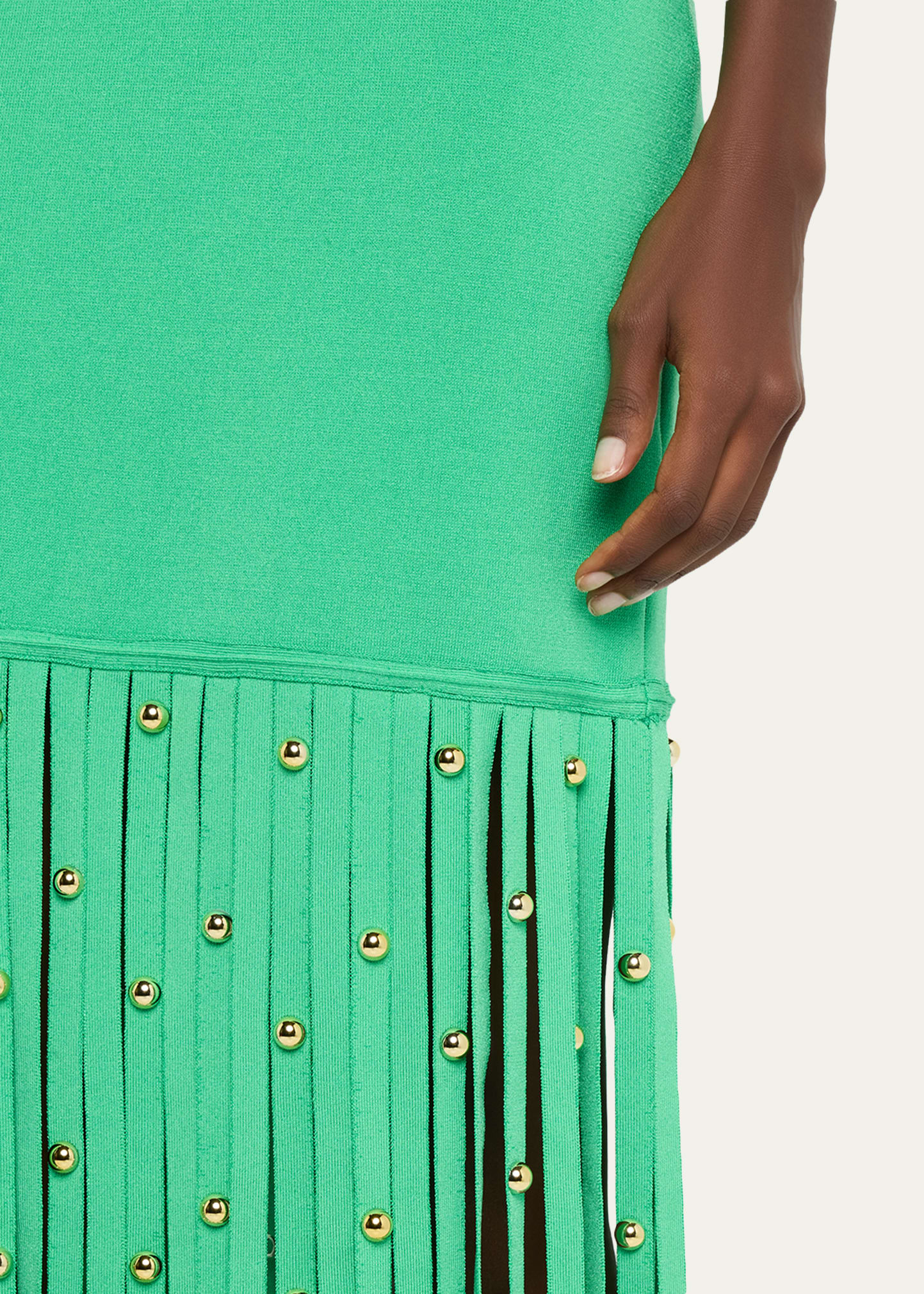 Romelia Fringe Knit Midi Dress