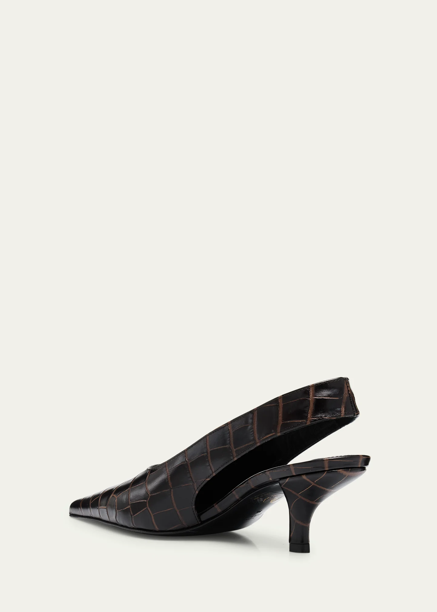 Croco-Embossed Leather Slingback Pumps