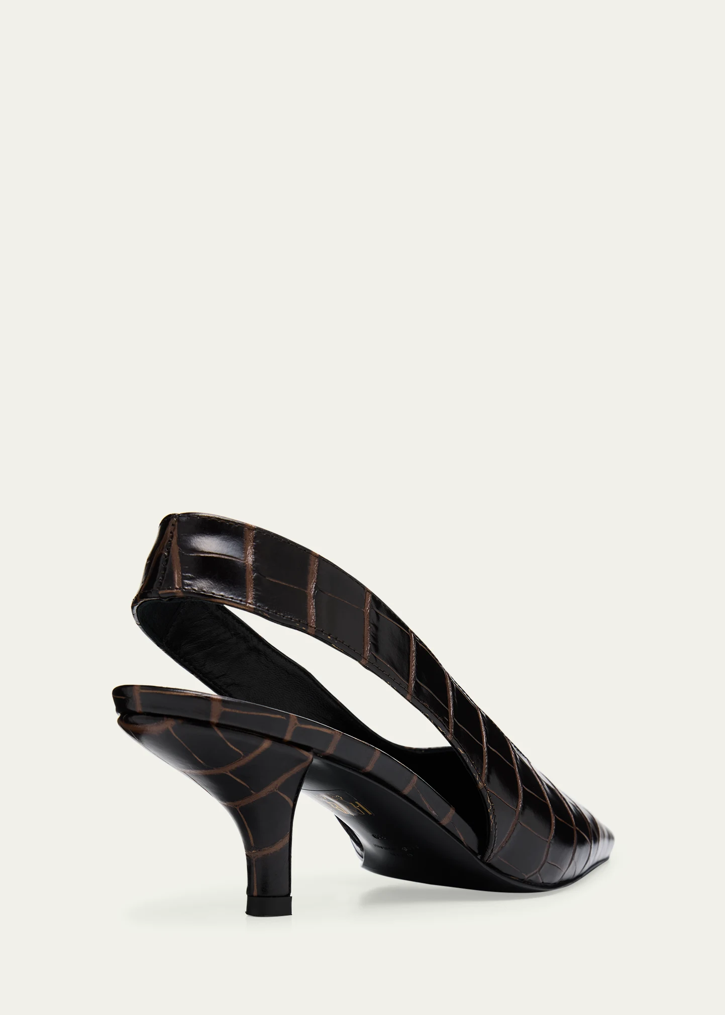 Croco-Embossed Leather Slingback Pumps