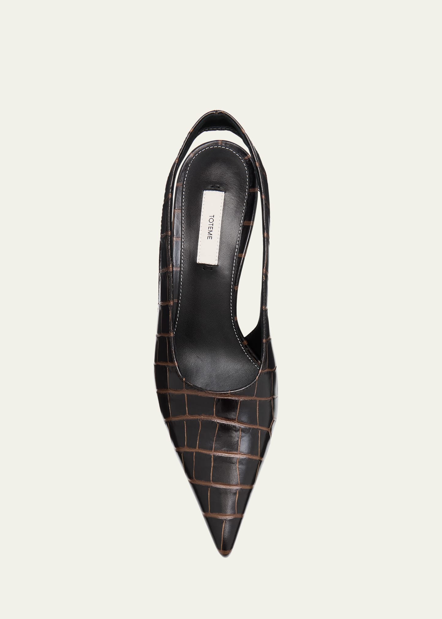 Croco-Embossed Leather Slingback Pumps