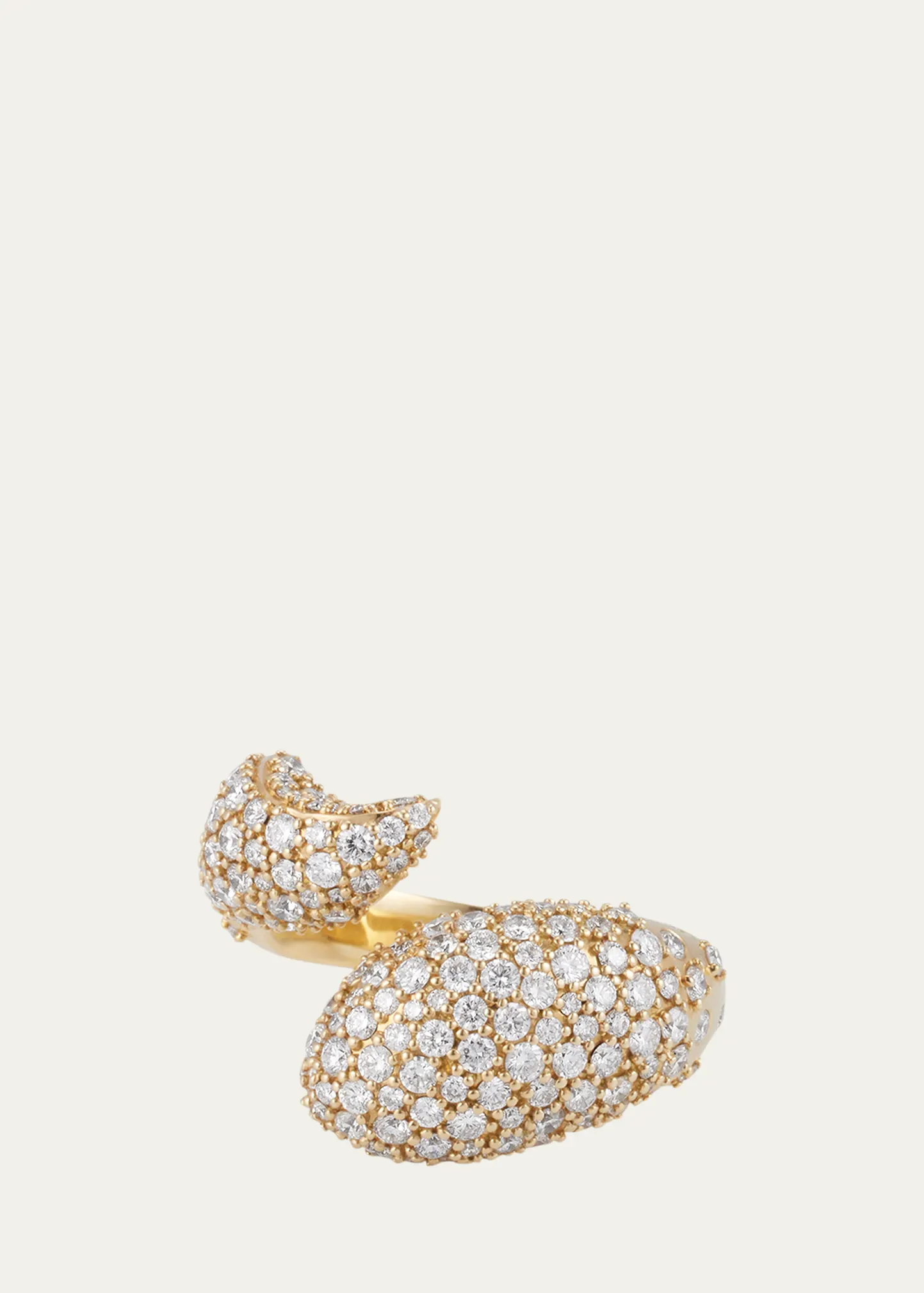 Perseverance Fish Pave Diamond 18K Gold Ring