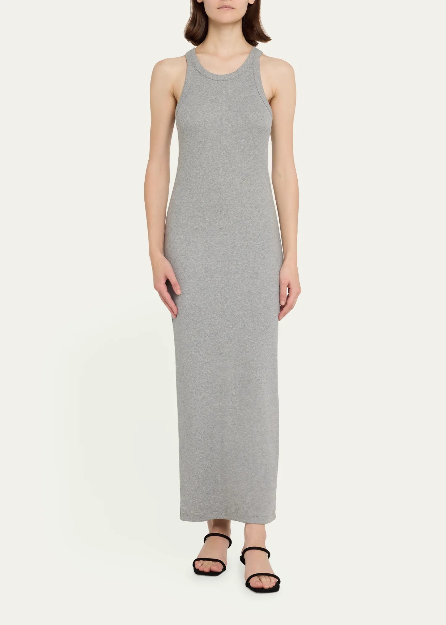 Curved Rib Knit Tank Dress