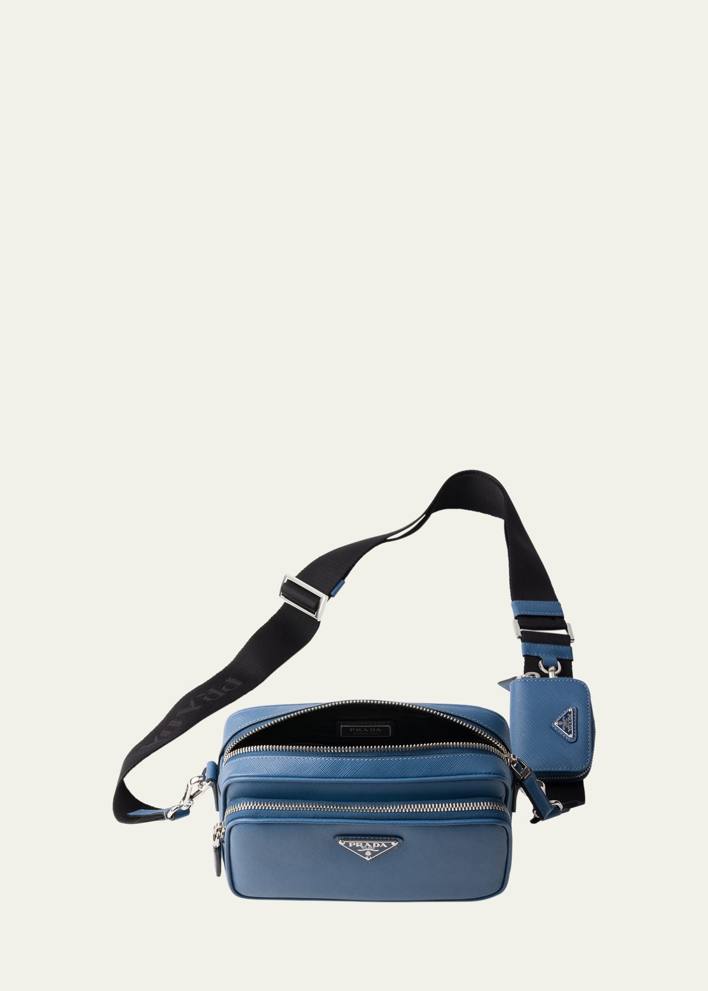 Men's Saffiano Leather Crossbody Bag with Pouch 3 Men's Saffiano Leather Crossbody Bag with Pouch