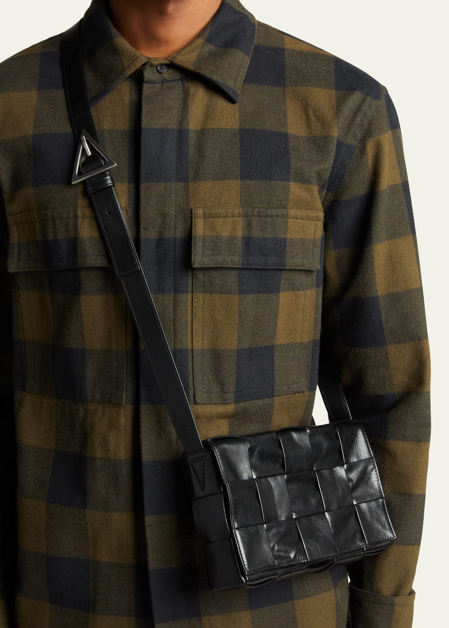Men's Leather Cassette Crossbody Bag