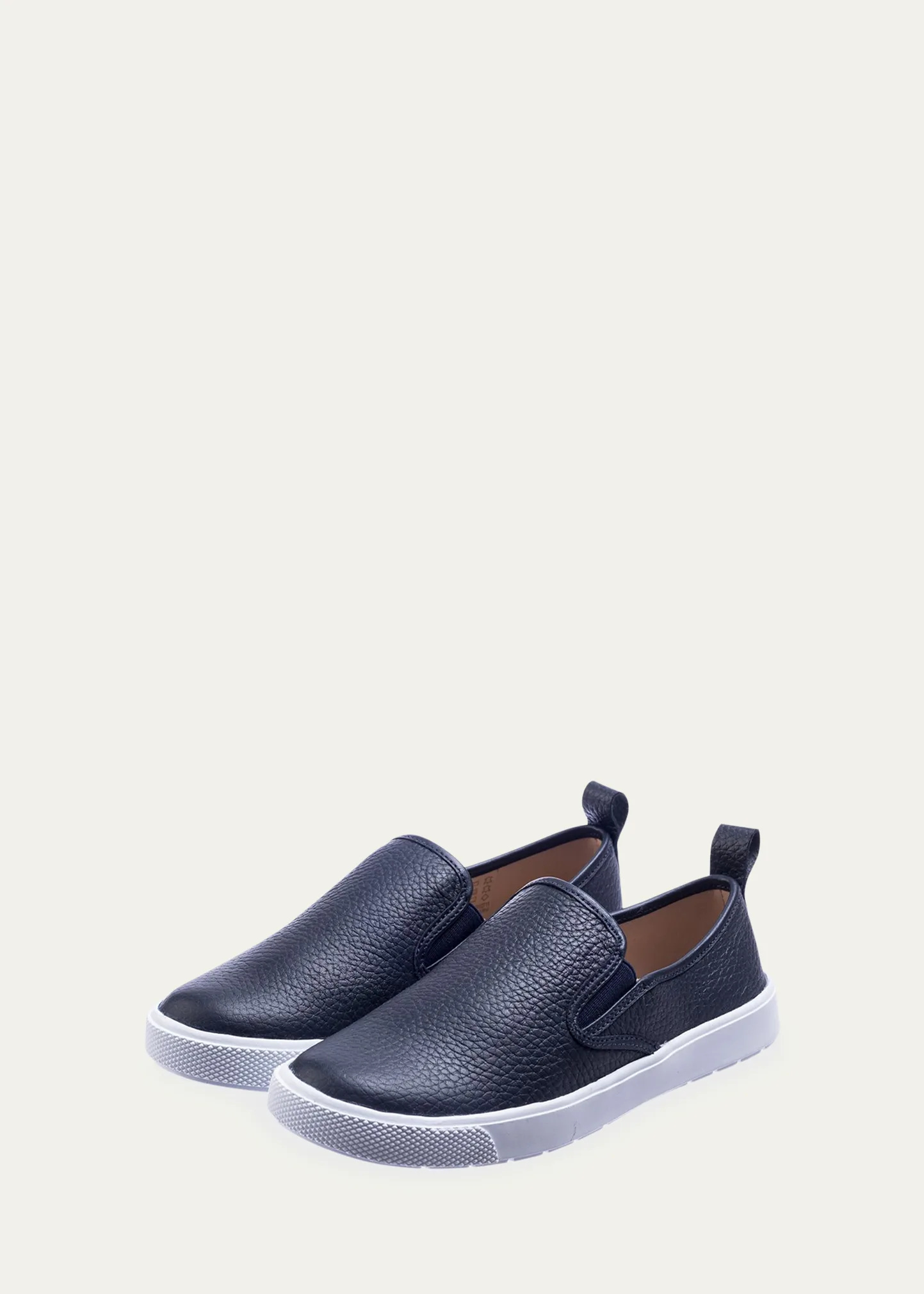 Boy's Slip-On Leather Sneakers, Toddler/Kids