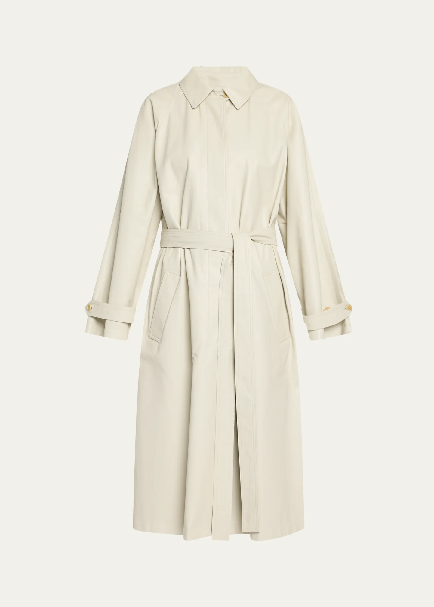 Ryota Belted Leather Trench Coat