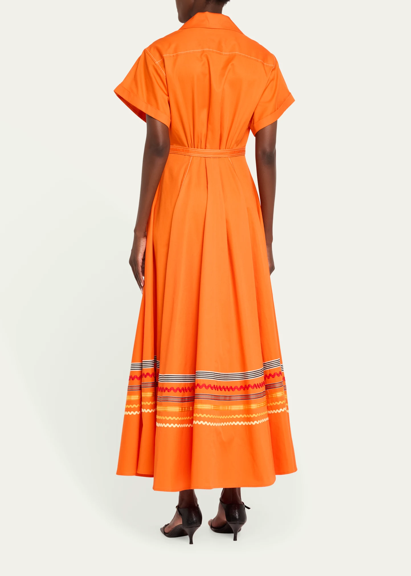 Embroidered Short Sleeve Belted Shirtdress 8 Embroidered Short Sleeve Belted Shirtdress