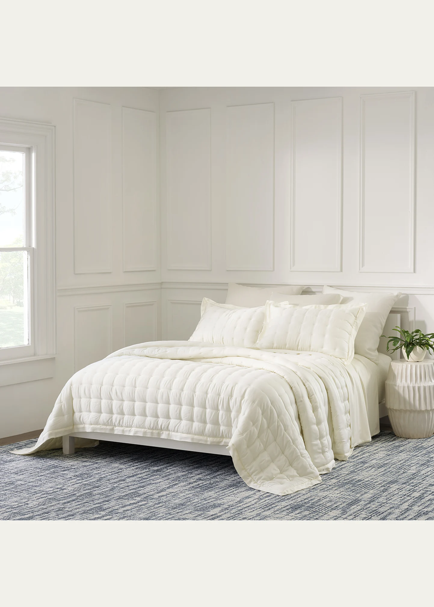 Puff Tencel King Sham, Ivory
