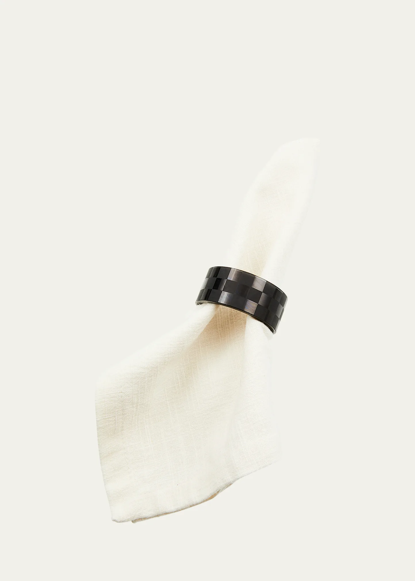Black Check Napkin Ring, Set of 4