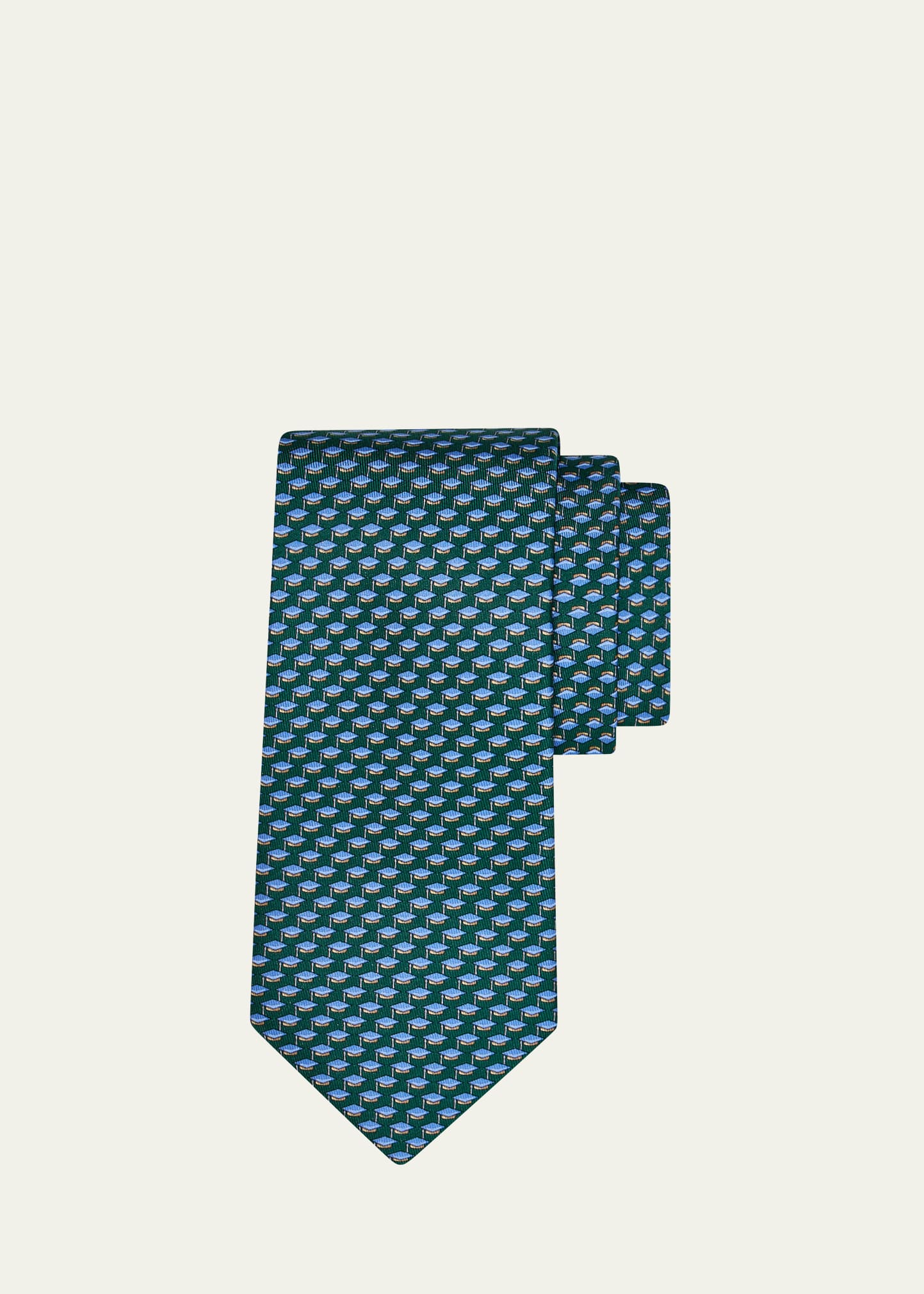 Men's Graduation Cap Micro-Print Tie 1 Men's Graduation Cap Micro-Print Tie