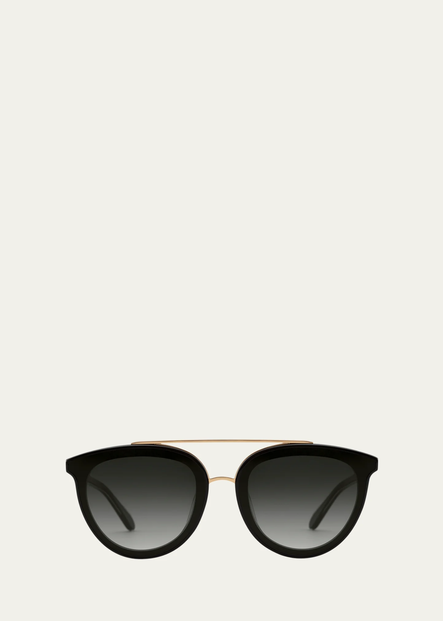 Clio Round Acetate Sunglasses, Black