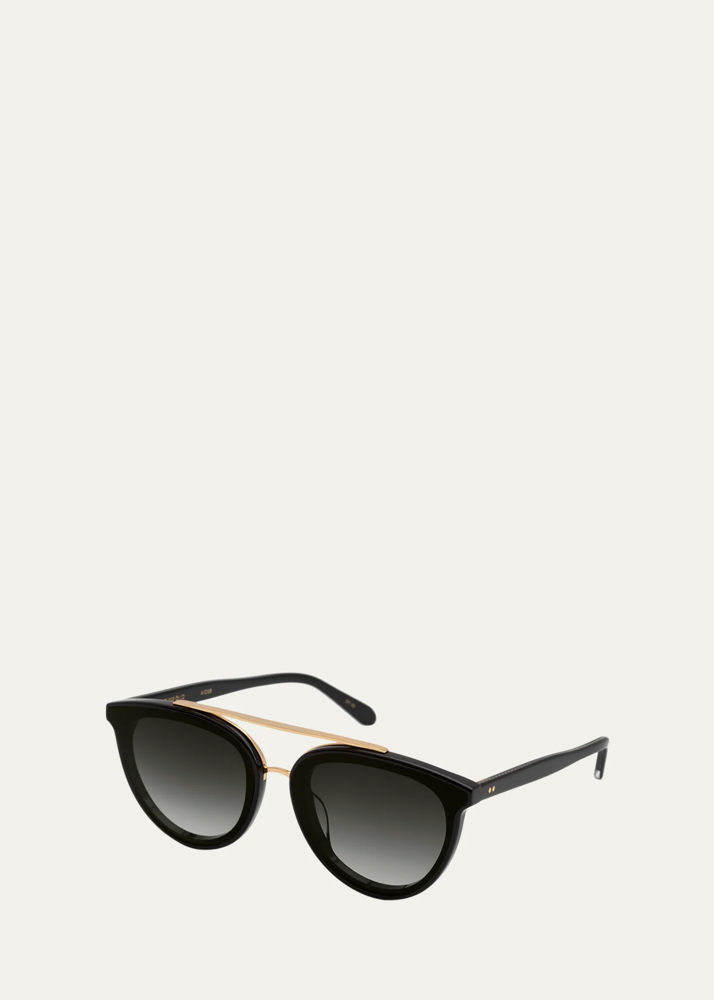 Clio Round Acetate Sunglasses, Black