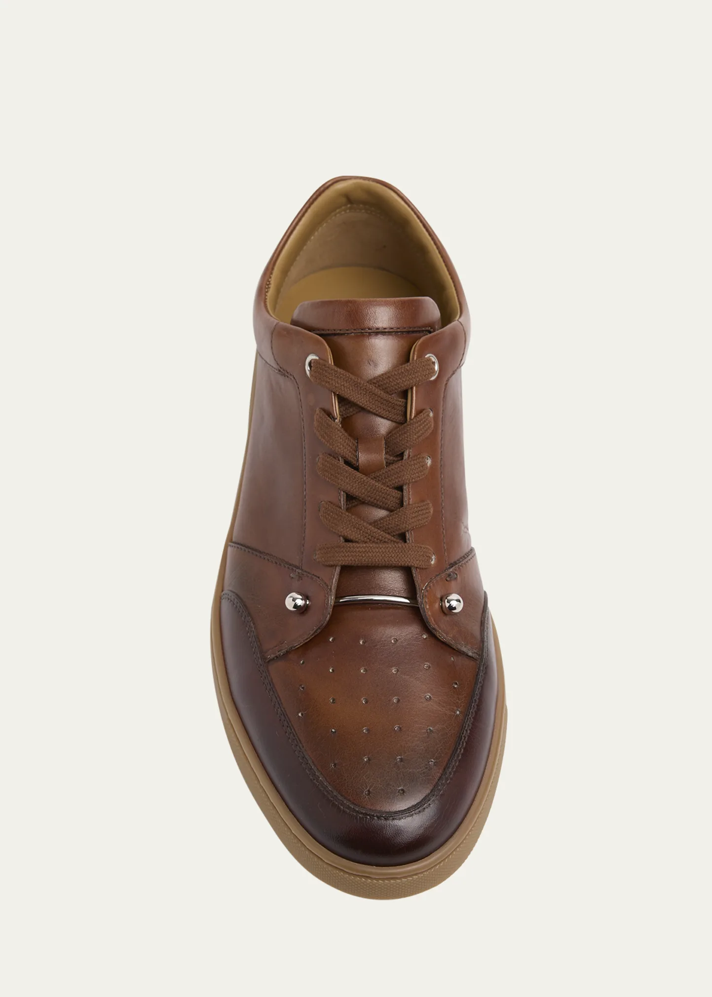 Men's Chambelisneak Collar-Pin Leather Low-Top Sneakers