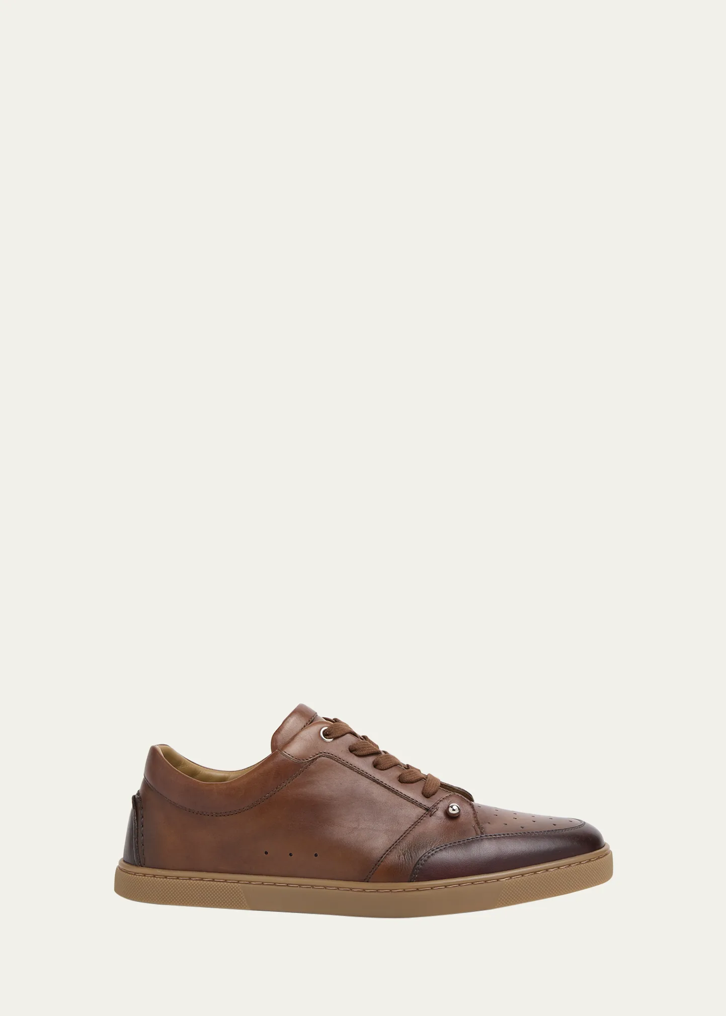 Men's Chambelisneak Collar-Pin Leather Low-Top Sneakers