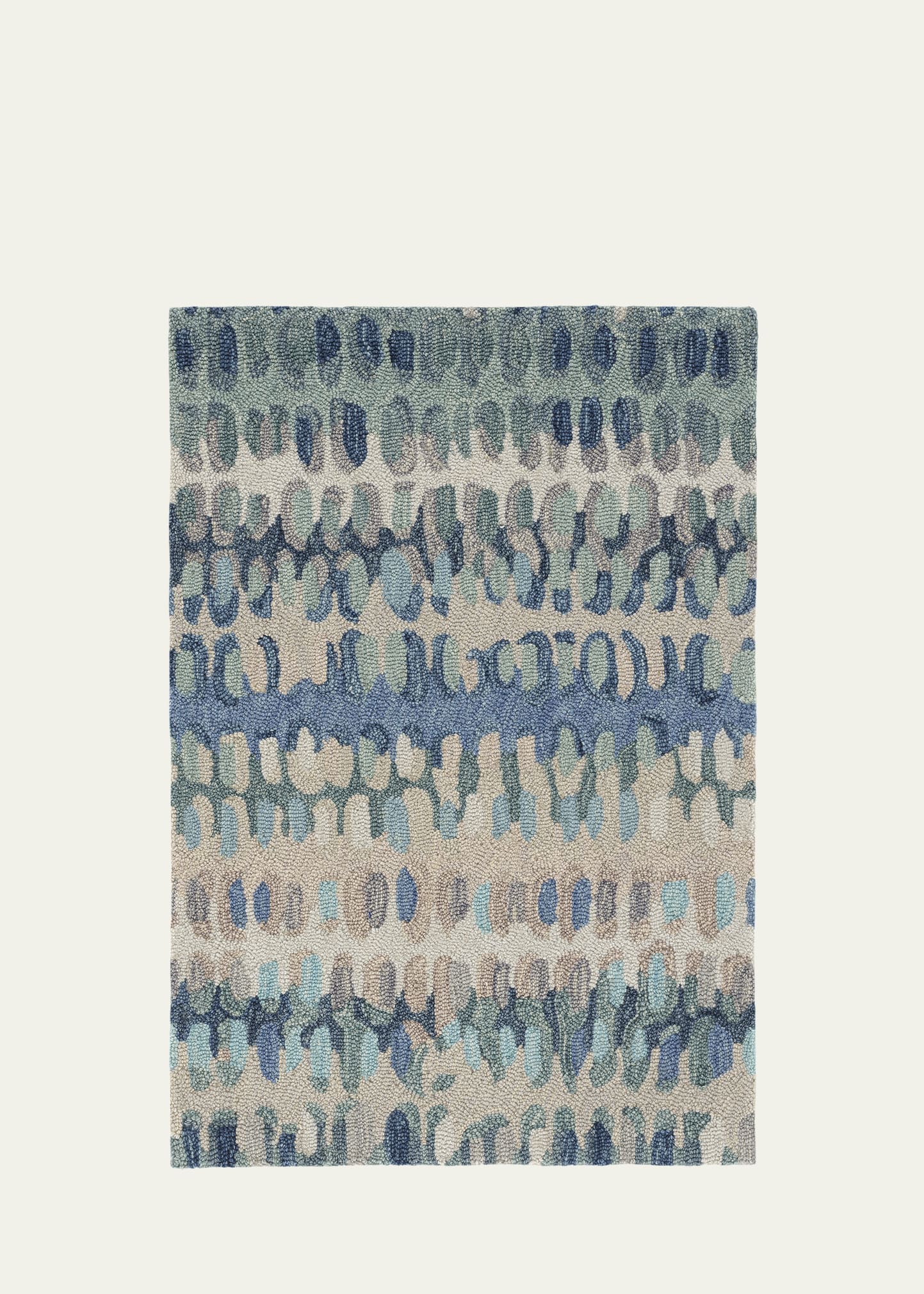 Paint Chip Blue Micro-Hooked Rug, 4' x 6'