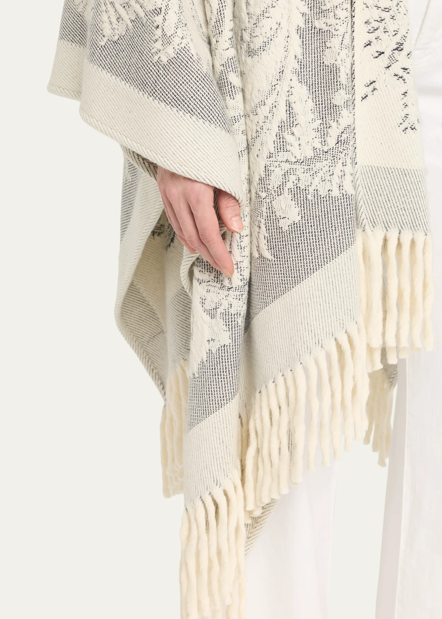 Paisley Jacquard Wool Cape