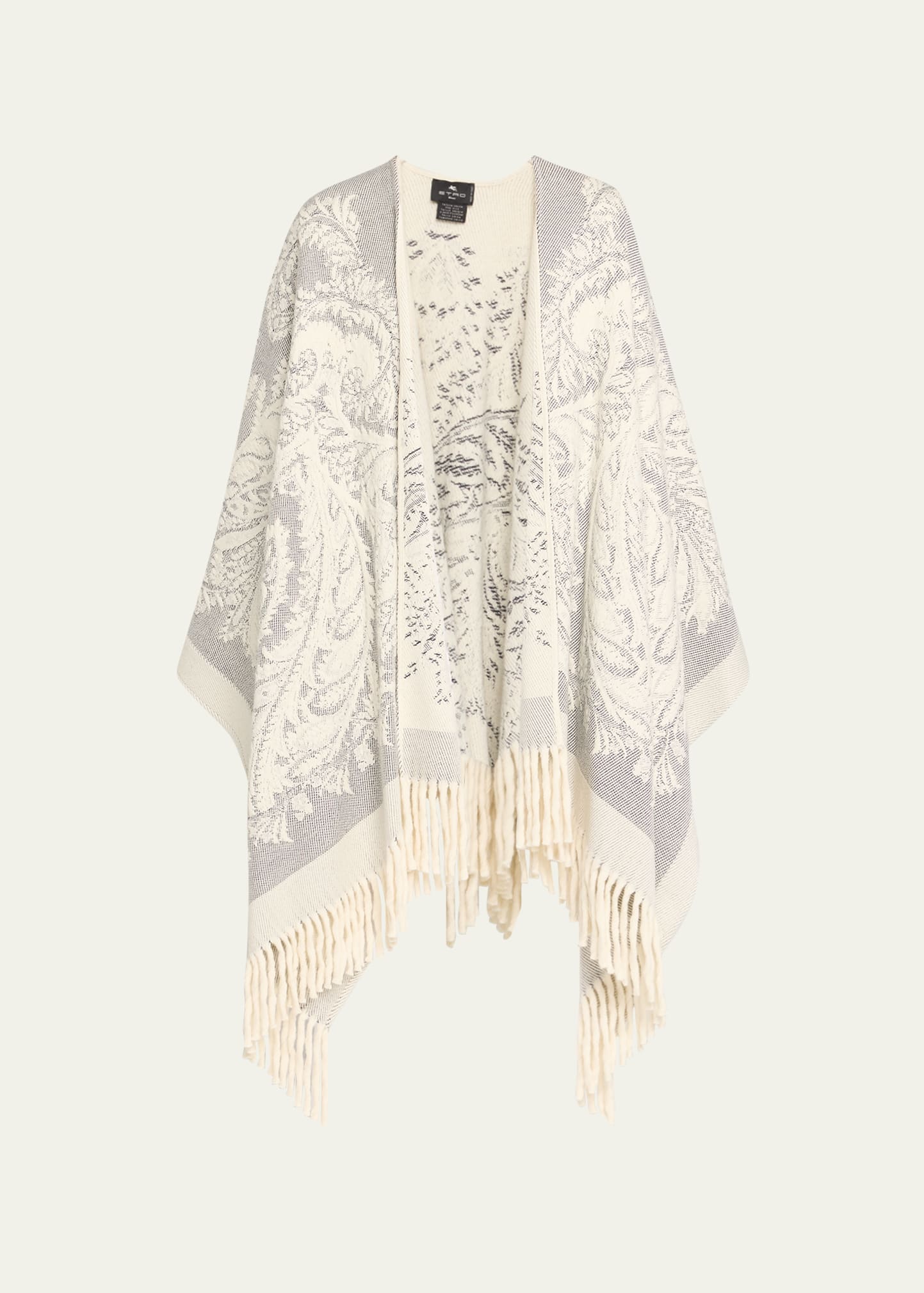 Paisley Jacquard Wool Cape