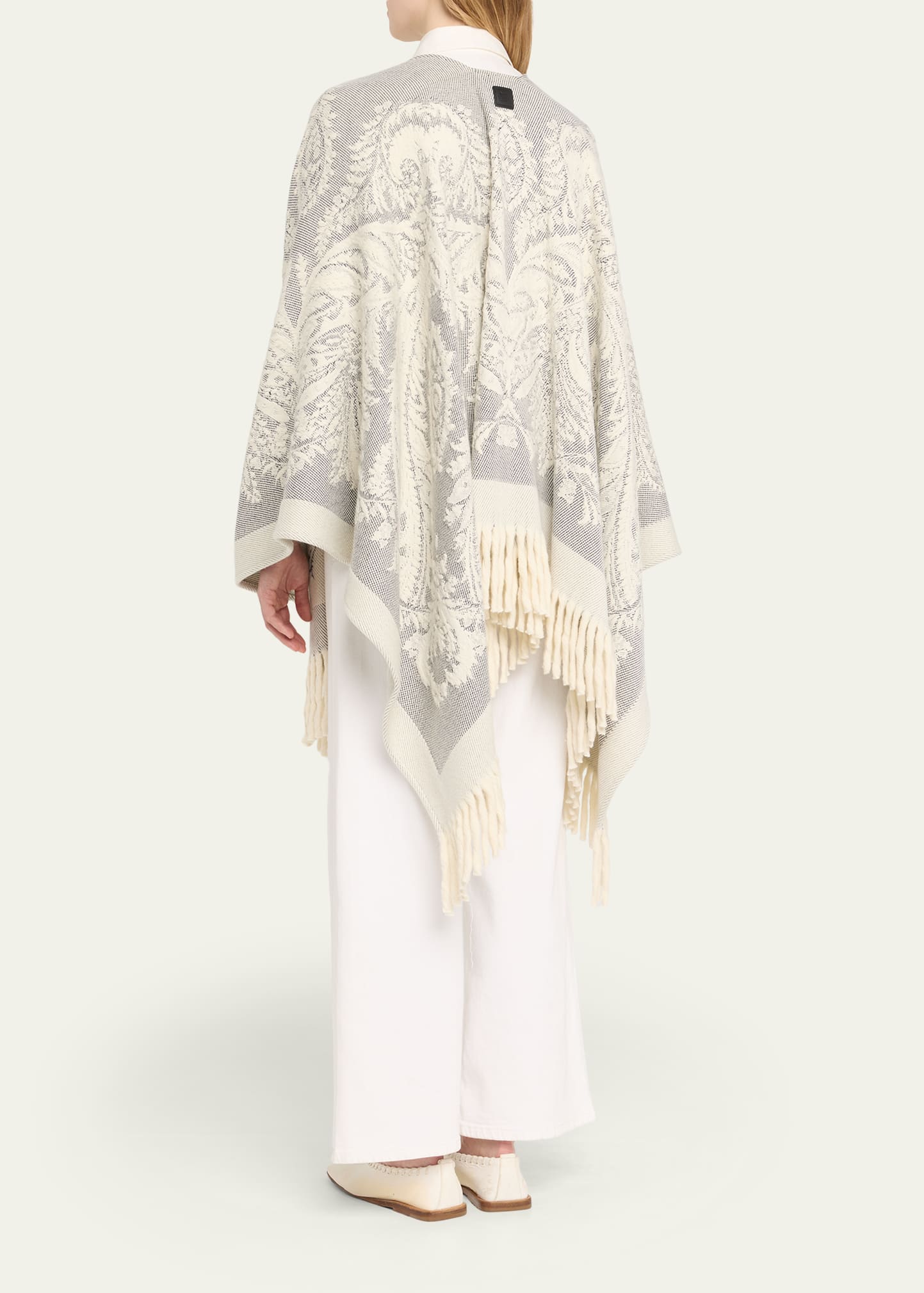 Paisley Jacquard Wool Cape
