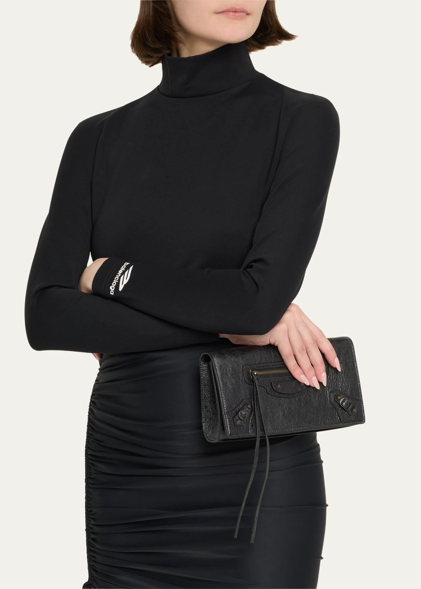 Le City Flap Leather Wallet with Chain Strap